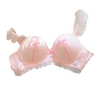 Soutien-gorge Pure Desire Candy Color sans anneau en acier Petite poitrine Push Up Sous-vêtements, Rose, 38