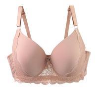 Soutien-gorge push-up à armatures de grande taille en dentelle avec large bande d'épaule et soutien-gorge à gros seins avec jantes en acier, 100 C, Taille unique