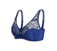 Soutien Gorge Push Up Bralette sans Fil en Dentelle Confort pour Femmes Bralettes en Dentelle pour Femmes avec Bretelles et Coussinets Amovibles Lingerie Femme Soutien Gorge Brassiere (Blue, 95D)