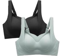 Soutien-Gorge Push-up Doux et Intime pour Femme, Soutien-Gorge Couvrant entièrement, décolleté en V Profond sans Armatures, correcteur de Posture (D,Moyen)