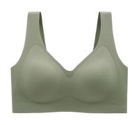 Soutien-gorge push-up en gelée grande taille 5XL pour femme, sans armatures, soutien-gorge confortable sans couture avec soutien doux, couverture complète, soutien-gorge quotidien, Vert, 4XL Grande