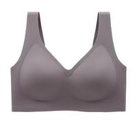 Soutien-gorge push-up en gelée grande taille 5XL pour femme, sans armatures, soutien-gorge confortable sans couture avec soutien doux, couverture complète, soutien-gorge quotidien, gris, XXL Grande