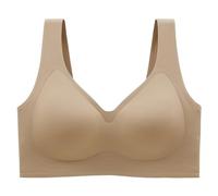 Soutien-gorge push-up en gelée grande taille 5XL pour femme, sans armatures, soutien-gorge confortable sans couture avec soutien doux, couverture complète, soutien-gorge quotidien, beige, L Grande