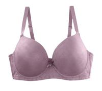 Soutien-gorge push-up pour femme avec dentelle sur le devant et boutonnière, bretelles réglables, grande guirlande avec lumières, culotte quotidienne, grande taille, sous t-shirt, travail, bureau