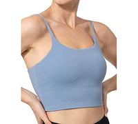 Soutien Gorge Push Up Rembourré Femme Col en U, Brassiere Sport Femme sans Couture Décontracté Couleur Unie Coupe Ajustée Doux Lingerie De Tous Les Jours Confortable Passe-Partout Court Camisole
