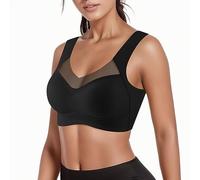 Soutien-gorge push-up sans armatures - Gros seins - Maintien solide - Bustier sans armatures - Rembourré - Sans coutures - Haut basique doux - T-shirt confortable - Col en V, Noir , L