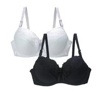 Soutien-gorge push-up sans armatures - Gros seins - Maintien solide - Élégant - Bords ondulés - Minimaliste - Sans coutures - Confortable - Léger - Pour le quotidien, Rose, 120E