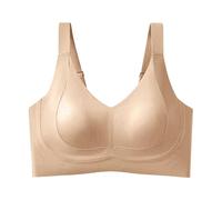 Soutien-gorge push-up sans armatures pour femme - Confortable - Réglable - Rembourré - Zero Feel - Fine et douce - Sans sensation, kaki, 3XL