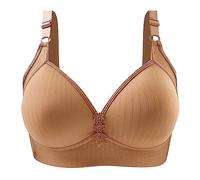 Soutien-gorge push-up sans armatures pour femme - Maintien confortable - Sans armatures - Sous-vêtements confortables avec bralette en fil de fer pour tout le monde, kaki, 44