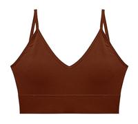 Soutien-gorge push-up sans armatures pour femme Soutien-gorge doux sans coutures avec bretelles col en V profond Soutien-gorge enveloppant, sous-vêtement confortable sans coutures pour tout le monde