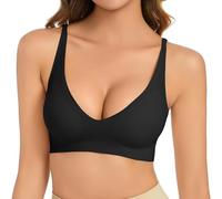 Soutien-gorge push-up sans armatures pour petite poitrine, vêtements de grossesse, col en V, confortable, soutien-gorge doux, push-up, soutien-gorge sans coutures, seins légèrement rembourrés
