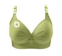 Soutien-gorge push-up sans couture pour femme - Soutien-gorge sans armatures pour grandes seins - Confortable - Rembourré - Sensation zéro sensation - Sans armature - Col en V, vert clair, 4XL