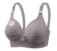 Soutien-gorge push-up sans couture pour femme - Soutien-gorge sans armatures pour grandes seins - Confortable - Rembourré - Sensation zéro sensation - Sans armature - Col en V, gris, 4XL