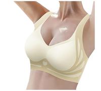 Soutien-gorge push-up sans fil à bretelles larges pour le sommeil, couverture complète, soutien-gorge de sport léger et doux pour femme, blanc, XL