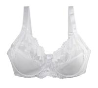Soutien-gorge push-up sexy en dentelle pour femme - Grande taille - Soutien-gorge balconnet à armatures non doublé semi-translucide - Lingerie quotidienne avec élégance féminine, Blanc., 105F