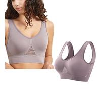 Soutien-Gorge Quotidien Doux Femmes Bretelles Brassière sans Couture avec Coussin Amovible Rembourré Respirant (FR/ES, Alpha/Lettres, Taille Unique, 4TG, Taille Normale, Taille Normale, Violet)