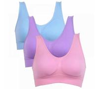 Soutien-gorge rembourré à armatures pour femme - Trois soutiens-gorge à armatures pour femme - Soutien-gorge de yoga à grandes seins - Petit soutien-gorge sans couture double couche - Soutien-gorge