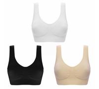 Soutien-gorge rembourré à armatures pour femme - Trois soutiens-gorge à armatures pour femme - Soutien-gorge de yoga à grandes seins - Petit soutien-gorge sans couture double couche - Soutien-gorge