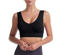 Soutien Gorge sans Armature avec Grande Taille Soutien-Gorge Minimiseur Shapea Dos Nageur Dentelle Florale Femme Confort Maintien Arrière Réglable Percko Firmlift Brassiere Sport Le Noir XXL