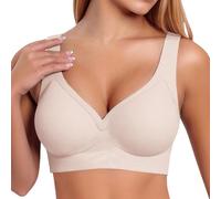 Soutien Gorge sans Armature Brassière Femme Bralette Sport Gorgé Brassiere Maintien Fort Lingerie Forte Poitrine Grande Taille Blanche Coton Push Up Blanc avec Coques Racerback XXL De Soutient