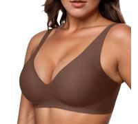 Soutien Gorge sans Armature Brassière Femme Push up Brassiere Decollete Plongeant Poitrine Respirante froncée Ultra Fin en Soie glacée Soutien-Gorge Convertible