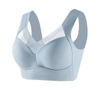 Soutien Gorge sans Armature Brassière Femme Soutien Gorge Push Up Brassiere Sport sous Vetements Feminins Soutien Gorge sans Couture Bra Top 2025 Vente Flash du Jour Et Soldes Bleu Clair XXL
