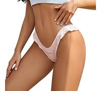 Soutien-Gorge sans Armature Coton Blanc Satin Sexy Lettre brodé imprimé Coton Entrejambe sous-vêtements Ourlet ondulé String pour Femme Slip Enfant Jetable (A, L)
