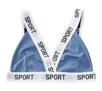 Soutien Gorge sans Armature Coton Soutien Gorge Push Up Léger Extensible-Soutien-Gorge Triangle côtelé à imprimé Lettre pour Femme, sans Coutures, Confortable, Extensible, Doux et sans Armatures