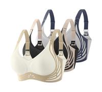 Soutien Gorge sans Armature Dos Nu Firmlift Brassiere Femme Perko Pack Mixte Bralettes Couleurs Neutres Lavable Machine Séchage Rapide Grande Taille sous Vetements Feminins Sport Le Noir XXL