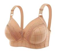 Soutien Gorge sans Armature Femme Anti-Affaissement, Soutien Gorge Push Up Femme Sexy Décontracté Confortable à Carreaux Chic Lingerie Doux Respirante Mature Tempérament Brassière Coupe Régulière