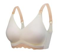 Soutien Gorge sans Armature Femme Push Up, Brassiere Allaitement Femme sans Traces Confortable Doux Classiques Simple Lingerie Chic Décontracté Grande Taille Léger Fin Coupe Régulière Bra