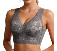 Soutien Gorge sans Armature Soutien Gorge Brassiere Femme Léger Extensible-Soutien-Gorge en Dentelle avec Boucle latérale Avant pour Femmes, sans Anneau en Acier, Mouvement sans Couture
