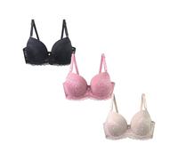 Soutien Gorge sans Armature Soutien-Gorge Confortable sans Armatures en Dentelle Douce pour Un Maintien léger et Une liberté Respirante Quotidien 3pièces (PK2, 100C)