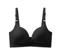 Soutien Gorge sans Armature Soutien-Gorge d'allaitement Solide pour Femmes,avec Bouton Avant,affaissement de la mère Enceinte,Grande Tasse,rétraction du Sein(Black,42)