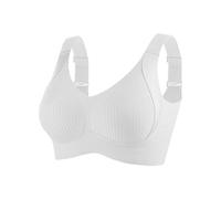 Soutien-Gorge sans Armatures Ajustable à Quatre Boutons pour Femme, sans Armatures, Maintien Total (White,TTG)