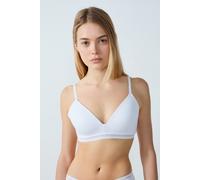 Soutien-gorge sans armatures coques fines en coton biologique - Happily - 90B - Blanc - Femme - Etam
