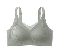 Soutien-gorge sans armatures en dentelle V grande taille double couche confortable doux couverture complète sans armatures Bralettes de soutien anti-affaissement soutien-gorge de sport quotidien pour