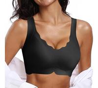 Soutien-gorge sans armatures grandes tailles pour femme sans armatures - Maintien solide - Doux - Sans coutures - Col en V - Confortable - Soutien-gorge de sommeil classique - Bralette rembourrée sans