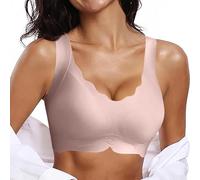 Soutien-gorge sans armatures grandes tailles pour femme sans armatures - Maintien solide - Doux - Sans coutures - Col en V - Confortable - Soutien-gorge de sommeil classique - Bralette rembourrée sans