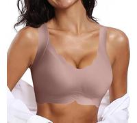 Soutien-gorge sans armatures grandes tailles pour femme sans armatures - Maintien solide - Doux - Sans coutures - Col en V - Confortable - Soutien-gorge de sommeil classique - Bralette rembourrée sans