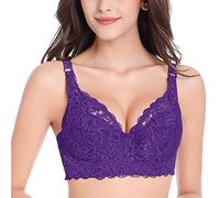 Soutien-gorge sans armatures pour femme - Grandes tailles - Respirant - Confortable - Push Up - Dentelle - Doux - Sans coutures - Élasticité - Moderne - Sous-vêtements classiques