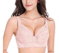 Soutien-gorge sans armatures pour femme - Grandes tailles - Respirant - Confortable - Push Up - Dentelle - Doux - Sans coutures - Élasticité - Moderne - Sous-vêtements classiques