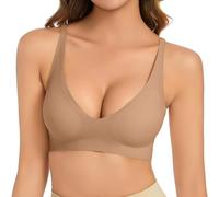 Soutien-gorge sans armatures push-up pour petite poitrine, vêtement de grossesse, encolure en V, confortable, soutien-gorge doux, push-up, soutien-gorge sans coutures, légèrement rembourré