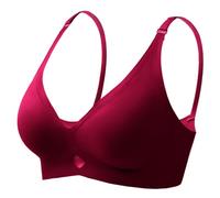Soutien-gorge sans armatures rembourré pour femme sans armatures avec rembourrage, brassière bustier sans couture, respirant et doux, Bordeaux, S