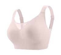 Soutien-gorge sans armatures rembourré pour femme sans armatures avec rembourrage, brassière bustier sans couture, respirant et doux, beige, XL