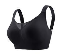 Soutien-gorge sans armatures rembourré pour femme sans armatures avec rembourrage, brassière bustier sans couture, respirant et doux, Noir , 3XL