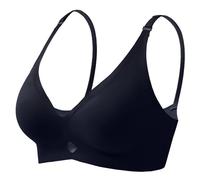 Soutien-gorge sans armatures rembourré pour femme sans armatures avec rembourrage, brassière bustier sans couture, respirant et doux, Noir , XL