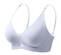 Soutien-gorge sans armatures rembourré pour femme sans armatures avec rembourrage, brassière bustier sans couture, respirant et doux, bleu clair, S