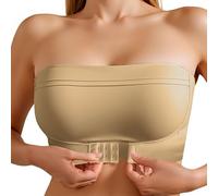 Soutien-Gorge Sans Bretelles Avec Fermeture Avant Pour Femme Sans Armature Bustier Push up Support Sein Collant Soutiengorge Antidérapant Bralette Casual Chic Bandeau Lingerie Tendance Blanc Rouge