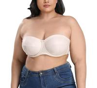 Soutien-gorge sans bretelles couleur unie grand soutien-gorge sexy sans bretelles soutien-gorge de rassemblement fête bar mariage usage quotidien navetteur école lingerie confortable respirant, beige
